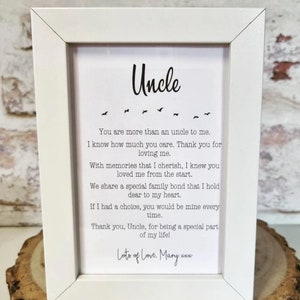 Gift for Uncle, Uncle Gifts, Handmade Personalised Frame for Uncle, Uncle Present