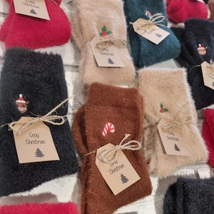 Chaussettes douillettes, chaussettes moelleuses, Noël 2025, bas de Noël, bas de Noël, père Noël secret, cadeaux de Noël, expédition rapide, Noël, image 7