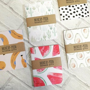 A6-notitieboek, polkadot, cactus, banaan, watermeloen, avocado, briefpapier, gewoon notitieboek, blanco pagina's, dagboek zonder opmaak, VK