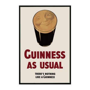 Guinness AS USUAL, vintage poster, No 16  in A series, artwork by John Gilroy 1941, Instant download.