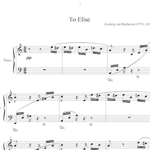 For Elise Beethoven FULL piano sheet music (complete version)