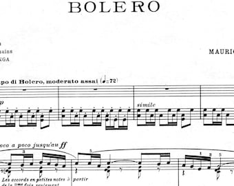 Bolero, Ravel, klassieke muziek piano bladmuziek