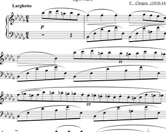 Nocturne Op9 No1, Chopin, piano solo sheet music