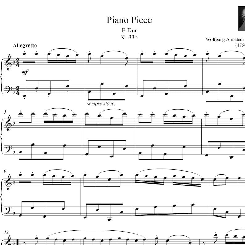 Mozart for Easy Piano Songbook Sheet Music - Etsy