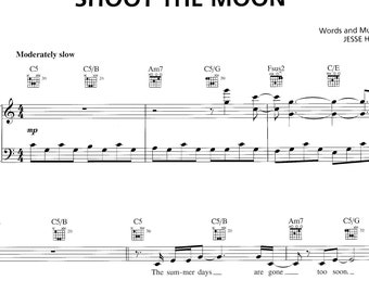 Shoot the Moon, Norah Jones, piano solo sheet music, guitar chords and lyrics