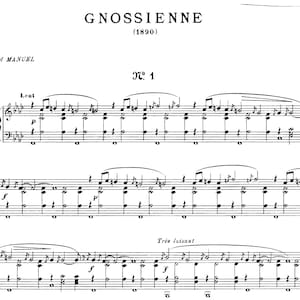 Erik Satie, Gnossienne nr. 1, pianopartituur