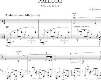 Prelude in D majeur Rachmaninoff op. 23 nr. 4 pianonoten