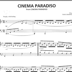 Cinema Paradiso, Ennio Morricone, piano sheet music