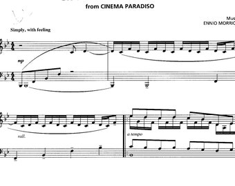 Cinema Paradiso, Ennio Morricone, piano sheet music