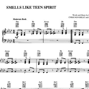 Smell Like Teen Spirit Nirvana piano solo sheet music