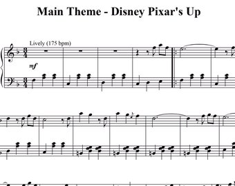 up main theme married life, ost, piano solo sheet music