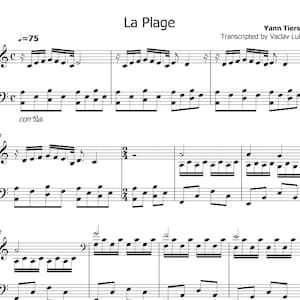 La plage Yann Tiersen piano sheet music