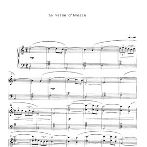 Valse d'Amélie Poulain, Le Monde Fabuleux d'Amélie Poulain, partition de Yann Tiersen