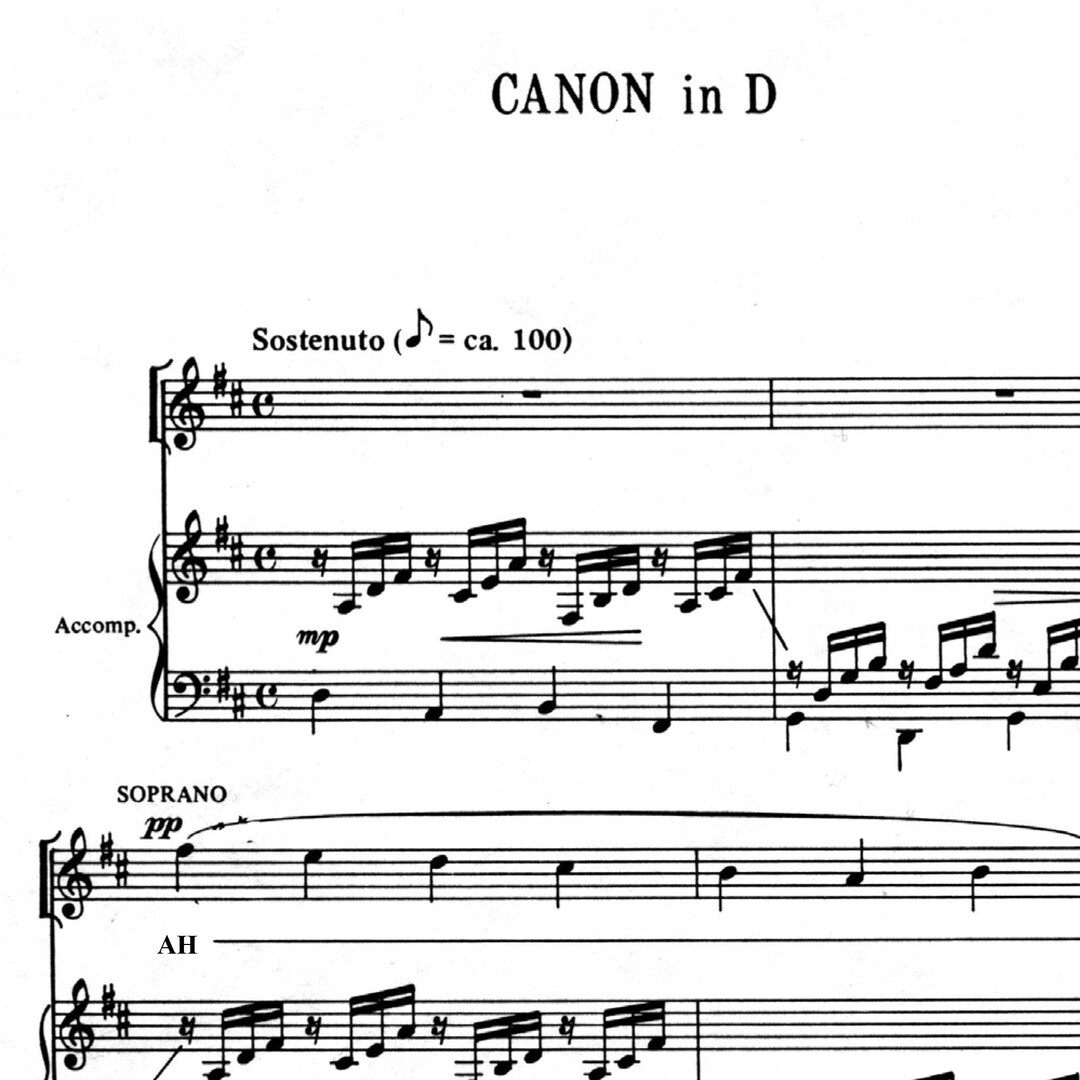 Canon in D Piano Sheet Music - Etsy