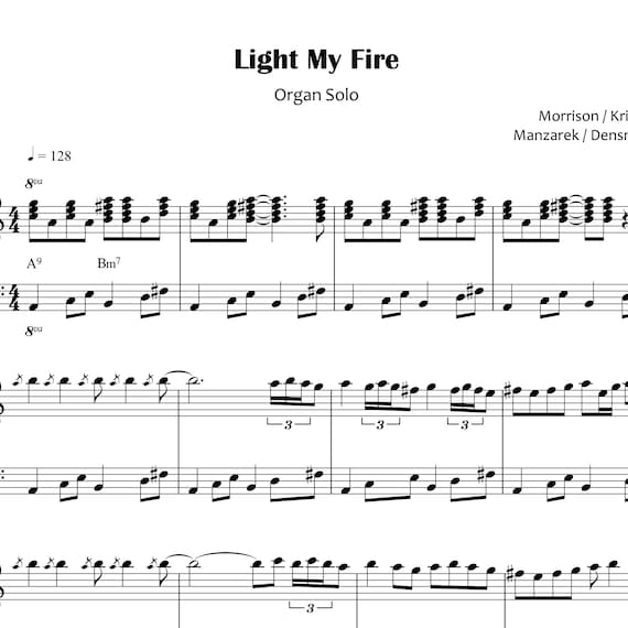 Light My Fire the Doors Sheet Music - Etsy
