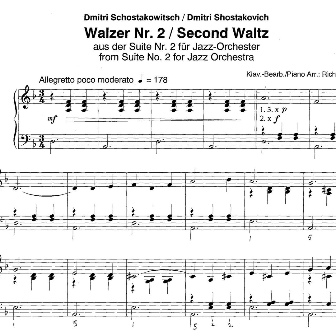 Eyes Wide Shut - Waltz No.2, Jazz No.2 - Piano Solo Sheet Music