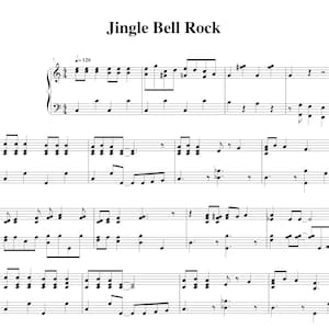 Jingle Bell Rock, piano sheet music, Christmas songs, merry christmas, digital score, pdf music