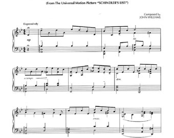 Schindler&#39;s List piano solo sheet music, John Williams