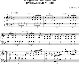 The Legend of Zelda Overworld printabile piano sheet music