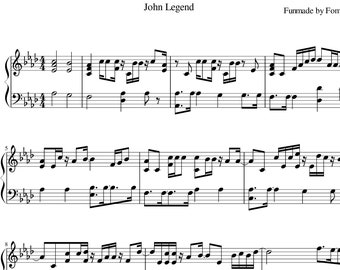 All of me, John Legend, free piano solo sheet music