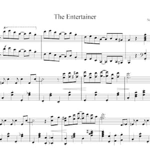 The Entertainer Scott Joplin, ragtime piano solo sheet music