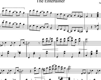 The Entertainer, Scott Joplin, ragtime music, piano solo sheet music, the sing ost digital score