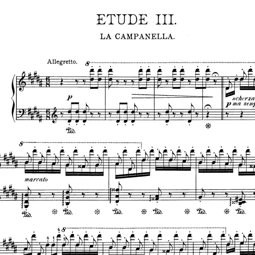La Campanella, Étude S. 140 No. 3, Franz Liszt,grandes études De ...