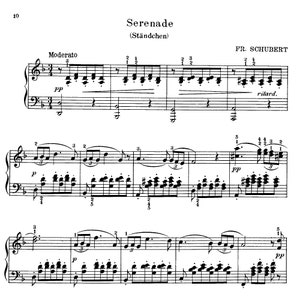 Schubert, Serenade, D.920, Standchen, piano solo sheet music