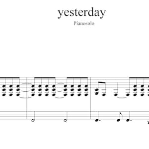 Yesterday, The Beatles, piano solo sheet music