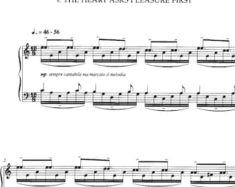 The heart asks pleasure first, Michael Nyman, The Piano OST sheet music