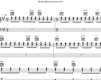 Hold The Line printable sheet music Toto