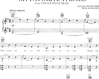 Mijn favoriete dingen bladmuziek uit The Sound of Music