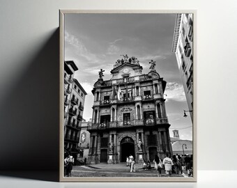 Fotografía de las calles de Pamplona, hermosa ciudad, España, decora tu espacio.