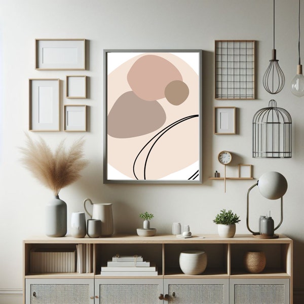 Imagen minimalista moderno, figuras y lineas, decora tu hogar, decora tu habitación, decora tu espacio.