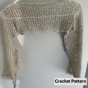 Mesh Sweater Crochet Pattern PDF | Cropped Top Pattern | Beach Cover Up Crochet | Instant Download