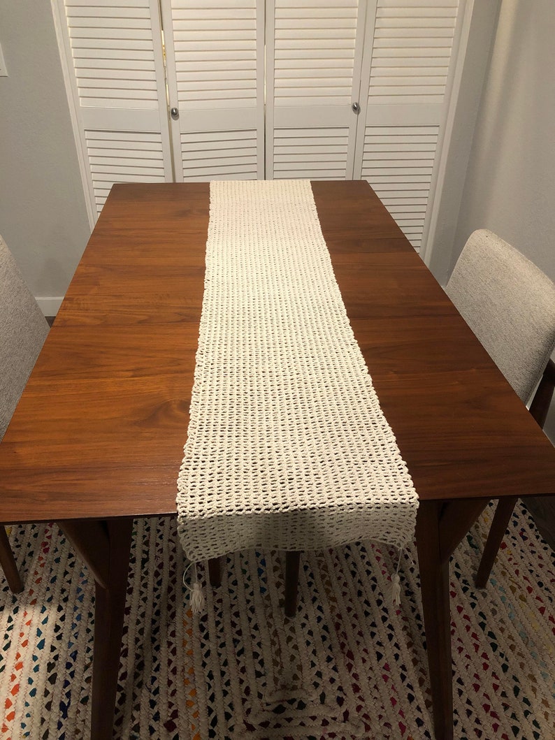 Crochet Table Runner Handmade Table Runner Mesh Stitch and Etsy