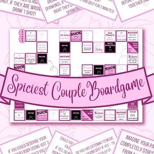 Pittig Paar Bordspel | 18+ Koppelspel | Drinkspel | unieke taken | Afdrukbaar bordspel | Geschenken onder de 20 pond