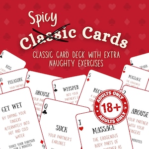 Jeu de cartes Couple épicé 18+ | Jeu Sexuel | 54 cartes classiques avec des exercices super coquins | Jeu de Couple