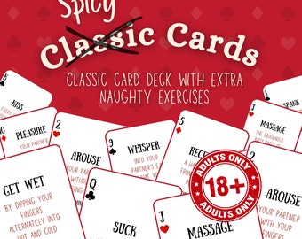 Spicy Couple Card Game 18+ | Sex Game | 54 Classic cards with super Naughty exercises | Couple Game