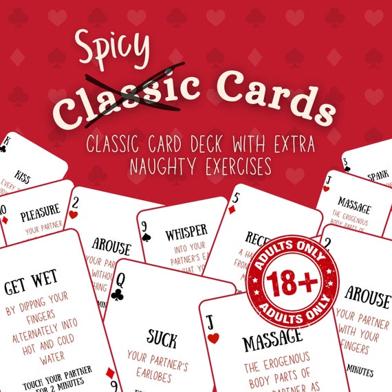 Spicy Couple Card Game 18+ | Sex Game | 54 Classic cards with super Naughty exercises | Couple Game