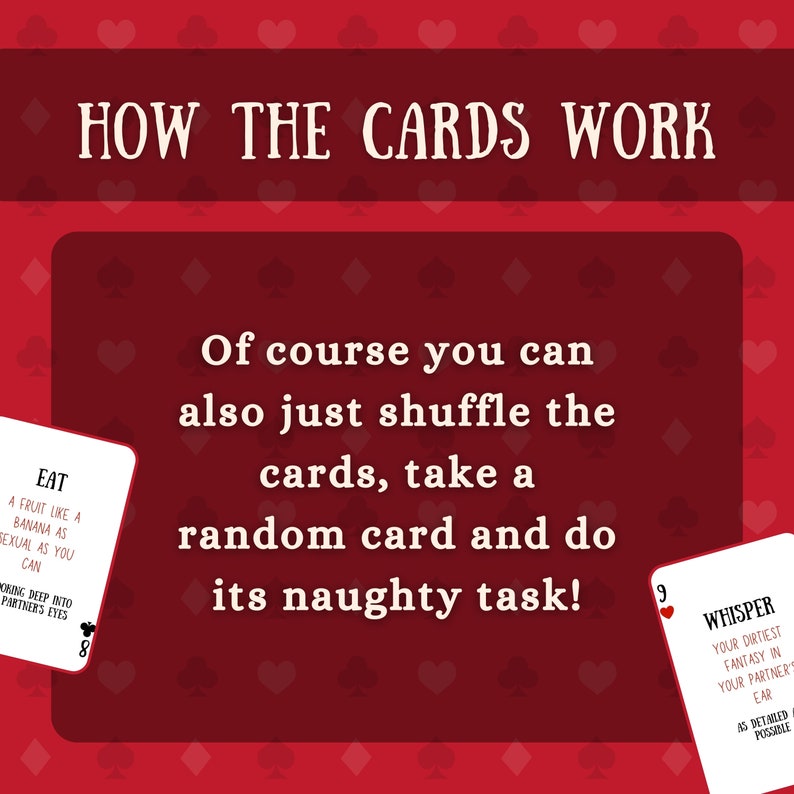 Spicy Couple Card Game 18+ / Sex Game / 54 cartas clásicas con ejercicios súper traviesos / Couple Game imagen 7