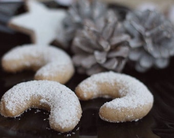 Selbstgemachte Cappuccino Kipferl Kekse Plätzchen