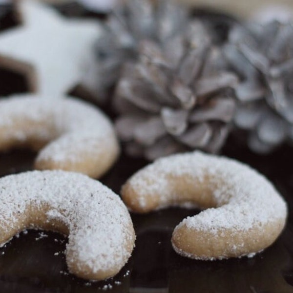 Selbstgemachte Cappuccino Kipferl Kekse Plätzchen