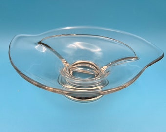 MCM Viking Epic Silver Divided glass candy condiment dish with 925 sterling base