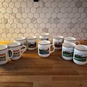 Villeroy and Boch NAIF vintage porcelain coffee mugs SOLD in sets of 2