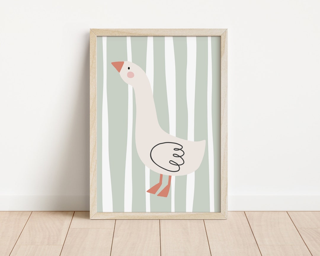 Farm Nursery Print, Girl Room Farm Decor, Goose Printable Wall Art ...