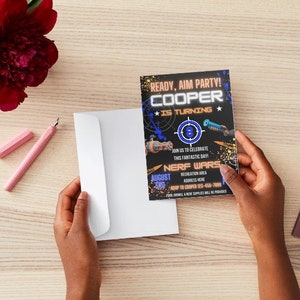 Nerf Editable Birthday Party Invitation, Printable Birthday Nerf Party ...