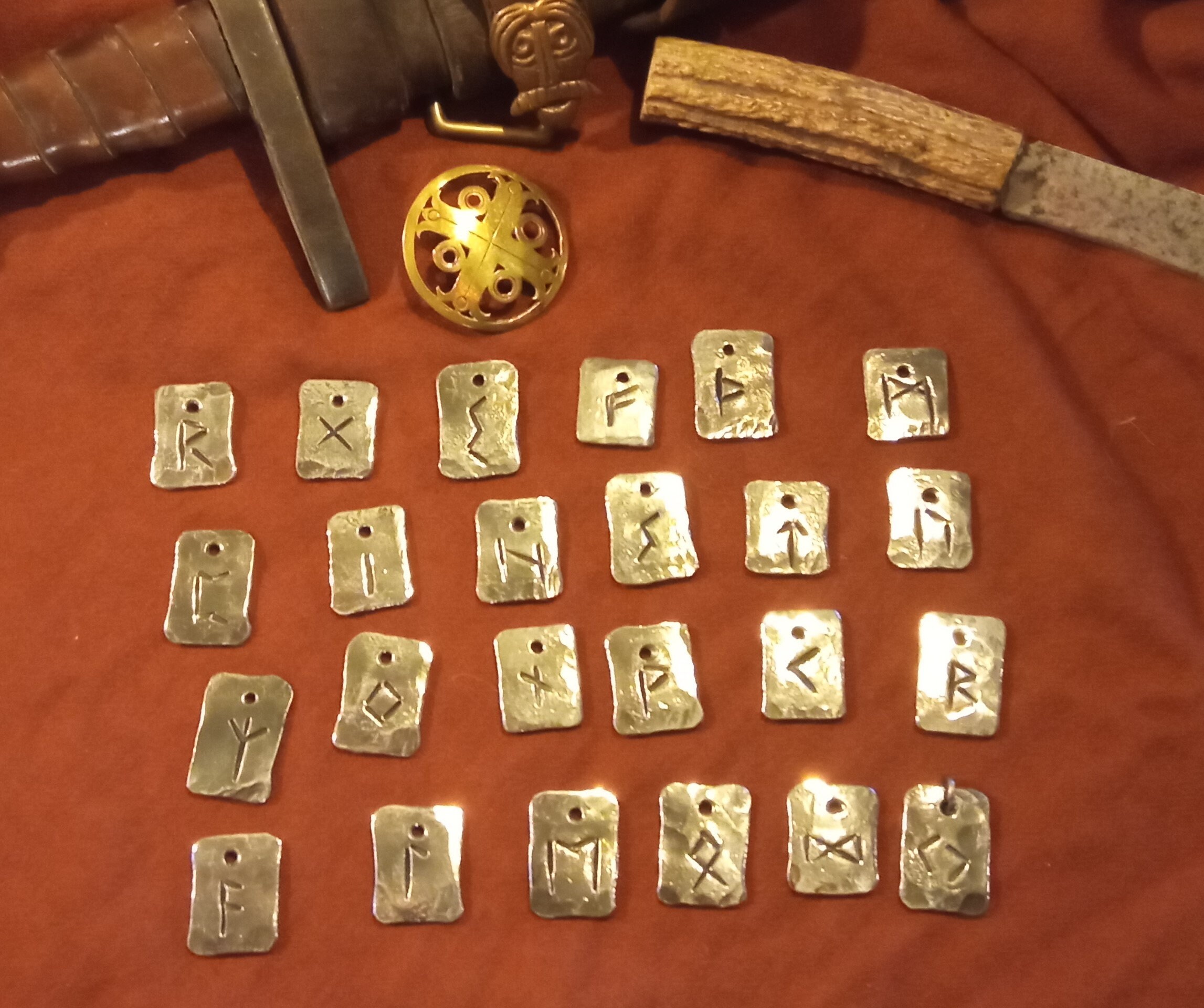 Hand Forged Elder Futhark Rune Pendant, Viking Rune Talisman Keyring