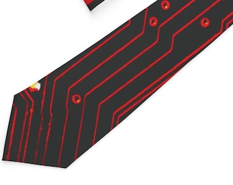 Circuit Board Tie, Circuit Board Necktie, IT Computer Tie, Computer Geek Gift, CircuitBoard Present, Tech Neck Tie, Computer Nerd Gift