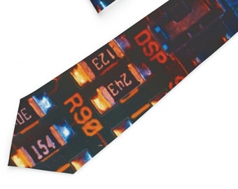 Circuit Board Tie, Circuit Board Necktie, IT Computer Tie, Computer Geek Gift, CircuitBoard Present, Tech Neck Tie, Computer Nerd Gift